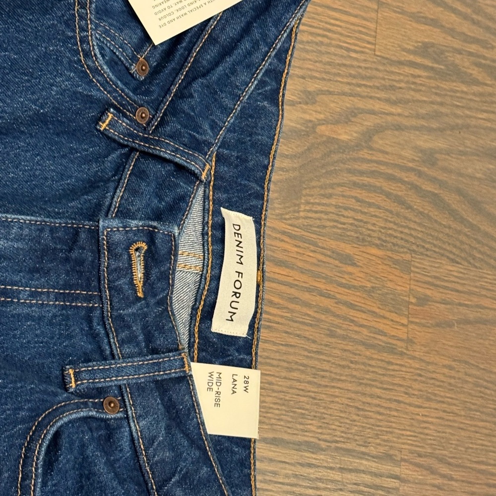 Aritzia Brand New Denim Forum Dark Blue Wide-Leg Jeans - Picture 4 of 7